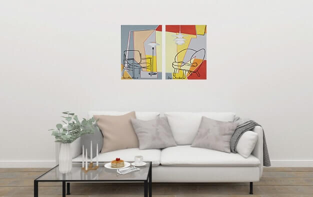 Retro art - Sæt af 2 stk i stue