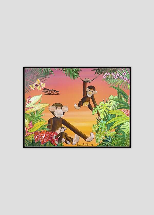 Monkeys with flowers
