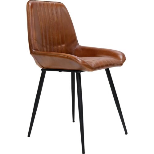 Comfort spisebordsstol i læder - brun