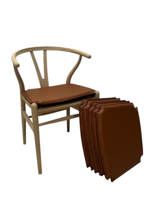 CH24 Y-stol hynde i Classic Cognac læder – Egen produktion