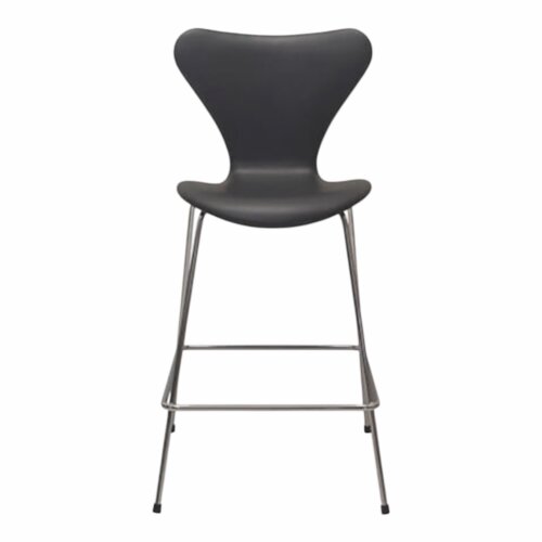 Arne Jacobsen Barstol 3187/3197 Sort Soft Semi Anilin