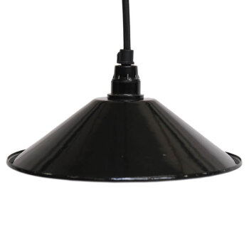Enamel loftslampe - sort