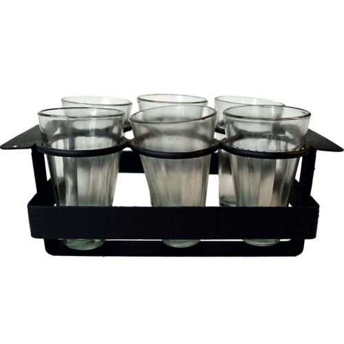 Maya bakke med 6 glas - sort