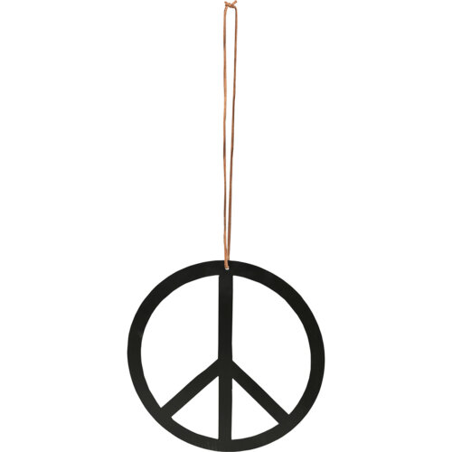 Peace tegn i lædersnor - L