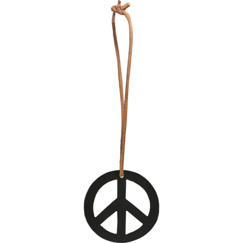Peace tegn i lædersnor - S