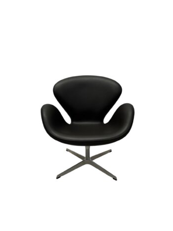 3320 svane stol af Arne Jacobsen - Fritz Hansen, Original polstring Grace Læder (Brugt)