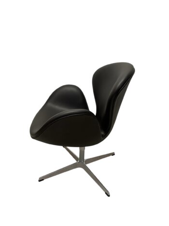 3320 svane stol af Arne Jacobsen - Fritz Hansen, Original polstring Grace Læder (Brugt) - Image 5