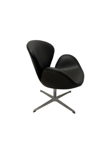 3320 svane stol af Arne Jacobsen - Fritz Hansen, Original polstring Grace Læder (Brugt) - Image 3