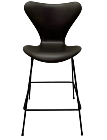 Arne Jacobsen 3187 Barstol – Soft Deluxe Dark Brown Semi-anilin læder