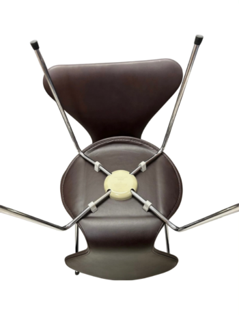 8 stk. Syverstole 3107 – Nypolstrede i Dark Brown Deluxe Soft Læder | Arne Jacobsen & Fritz Hansen - Image 3