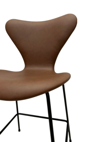 Arne Jacobsen 3187 barstol - Kalato Brown farvet Semi-anilin læder - Image 4