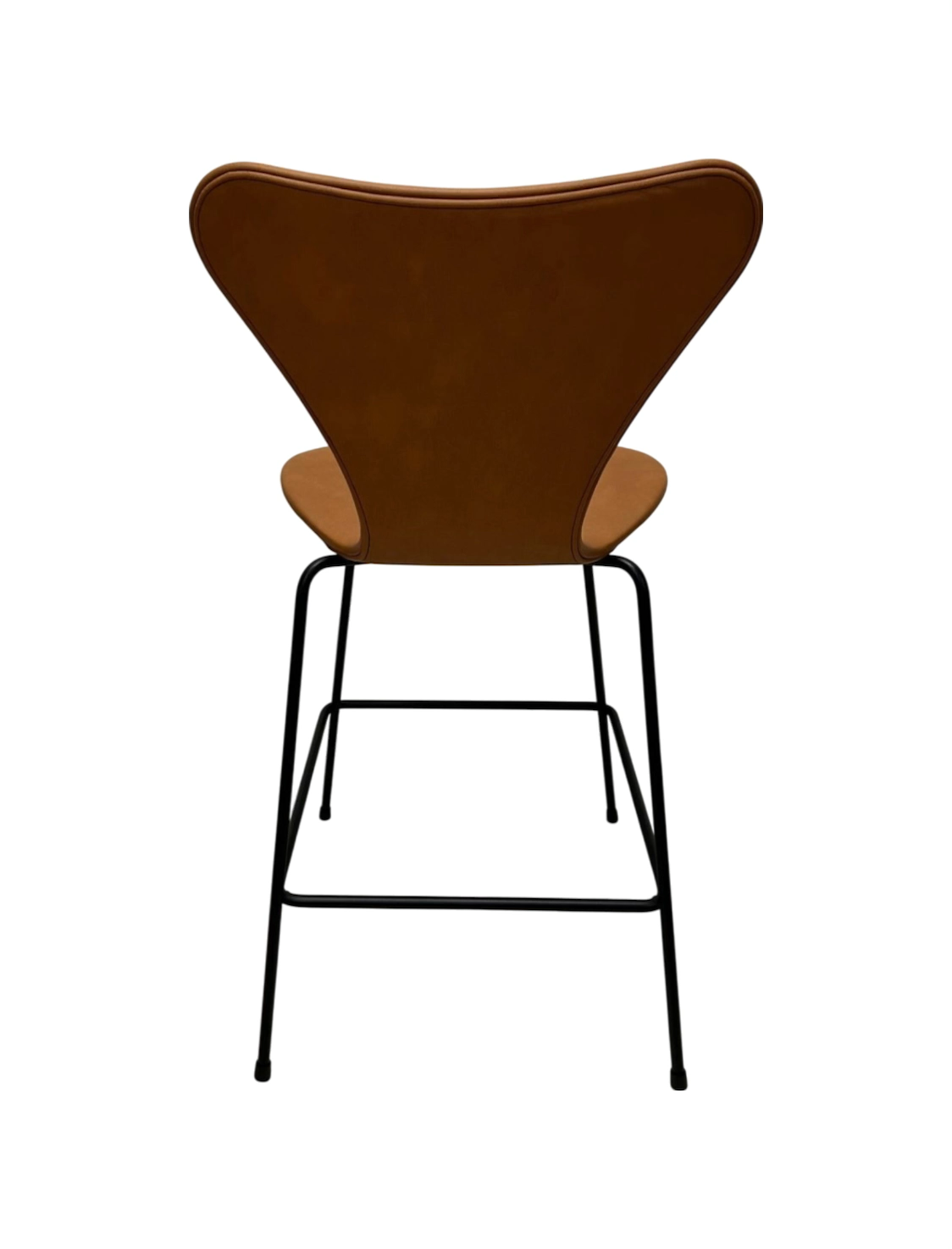 Arne Jacobsen 3187 barstol - Soft Calvados farvet Semi-anilin læder - Billede 2