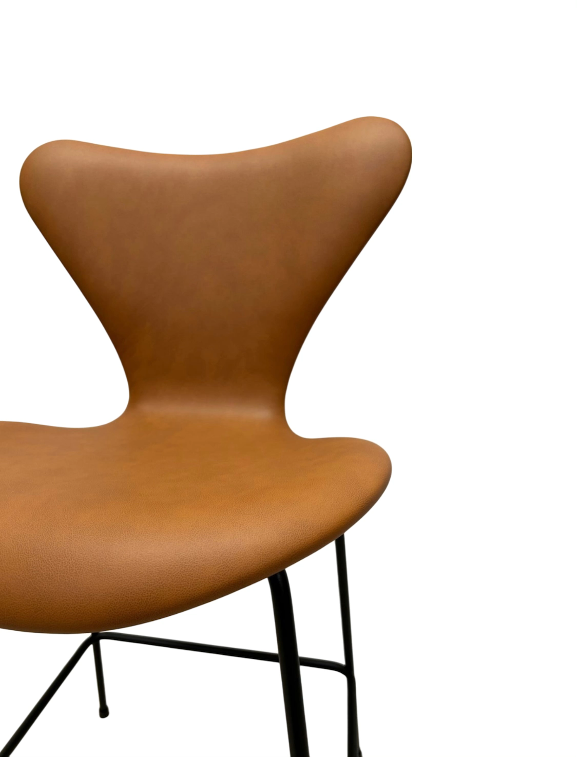 Arne Jacobsen 3187 barstol - Soft Calvados farvet Semi-anilin læder - Billede 3