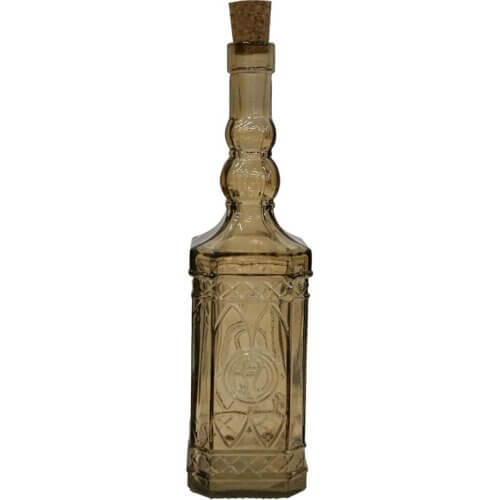 Abigale glasflaske M - røgfarvet