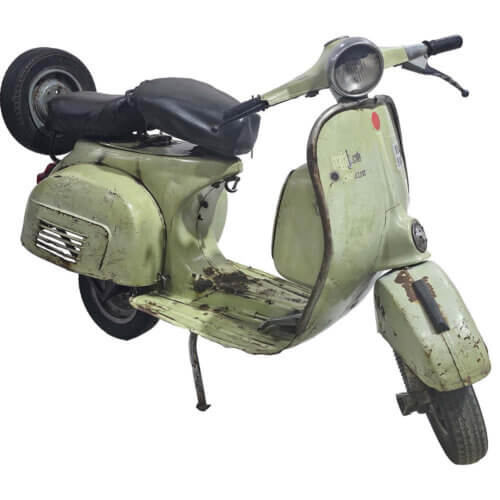Gammel grøn scooter