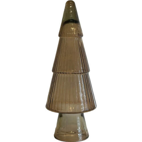 Glasjuletræ - mocca