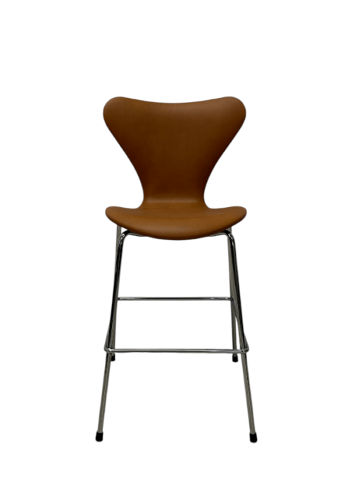 3177 Junior børnehøjstol i cognac semi-anilinlæder – Specialudgave fra Minidesign