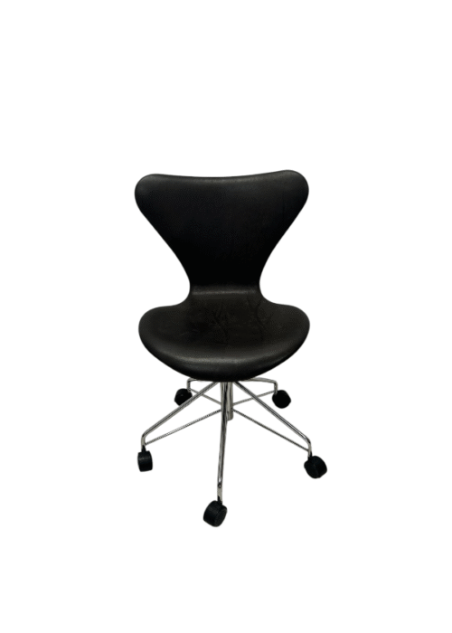 Arne Jacobsen 3117 Kontorstol – Nypolstret i Pure Anilin Dark Brown Læder