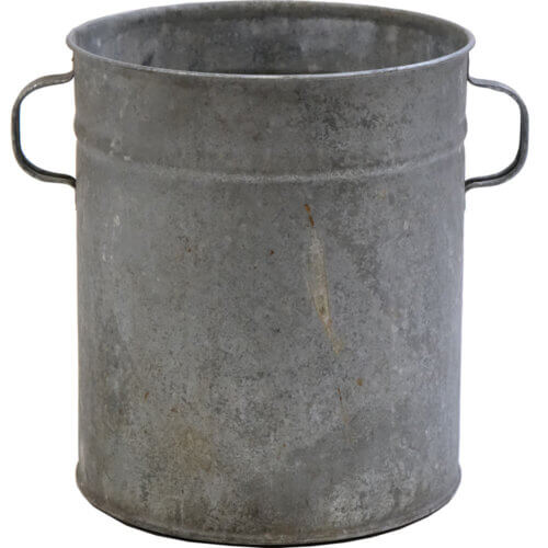 Høj zinkspand med ører