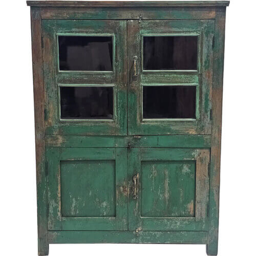 Grønt skab med 4 låger