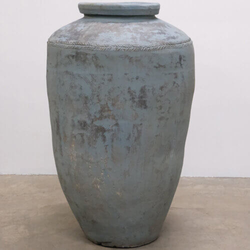 Stor unik turkisgrøn krukke