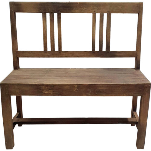 Gammel patineret biblioteksbænk