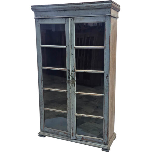 Grå vitrine med 5 hylder