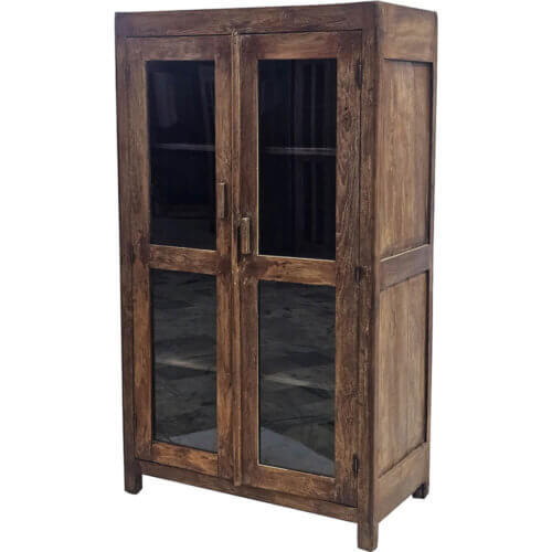 Skab med to låger med glas