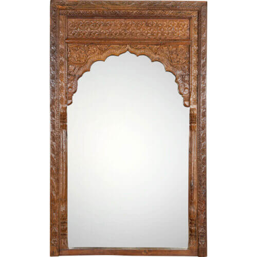 Stort spejl med træramme