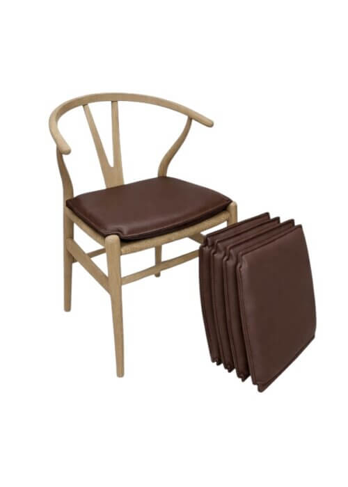 CH24 Y-stol hynde i brun læder – Egen produktion