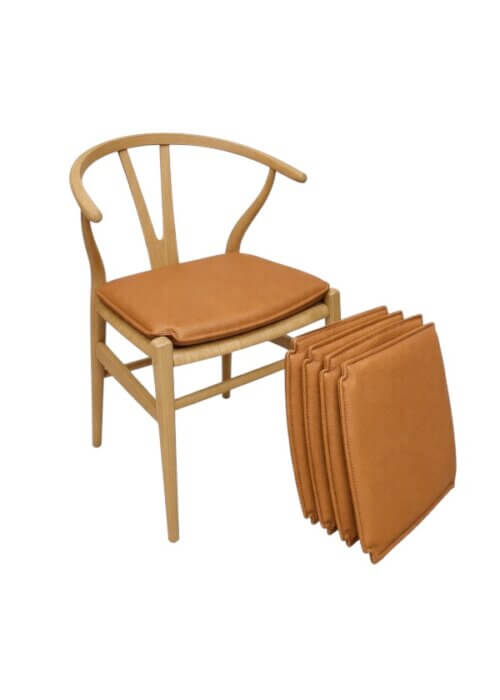 CH24 Y-stol hynde i lys brun cognac læder – Egen produktion