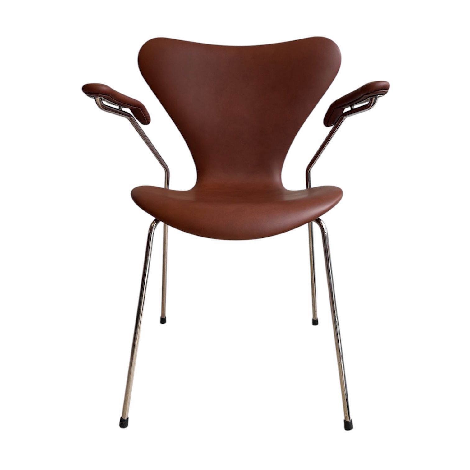 Arne Jacobsen Syver stol 3207 - Brandy Soft Semi anilin læder - Billede 3 Arne Jacobsen Syver stol 3207 - Brandy Soft Semi anilin læder - Billede 3