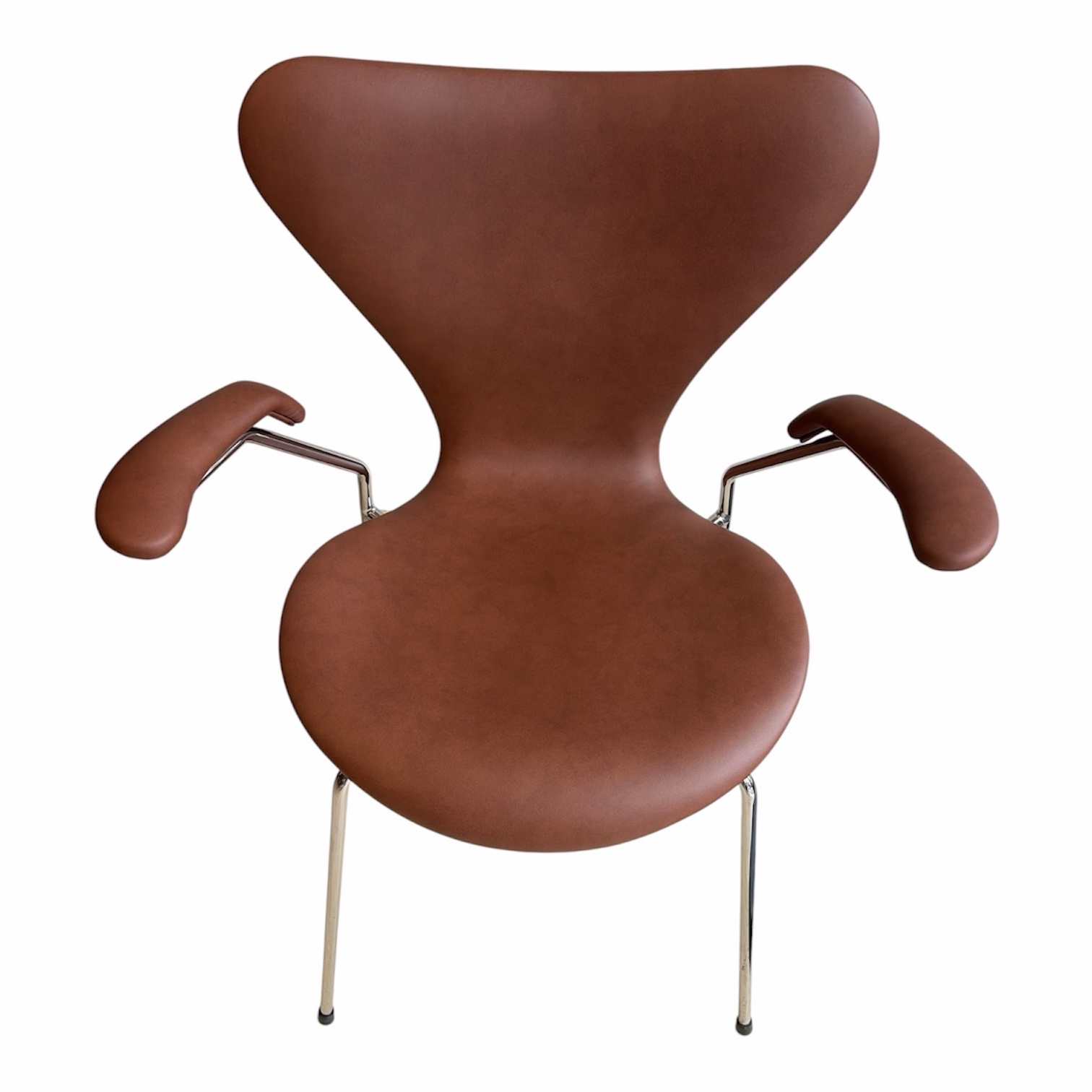 Arne Jacobsen Syver stol 3207 - Brandy Soft Semi anilin læder - Billede 4 Arne Jacobsen Syver stol 3207 - Brandy Soft Semi anilin læder - Billede 4