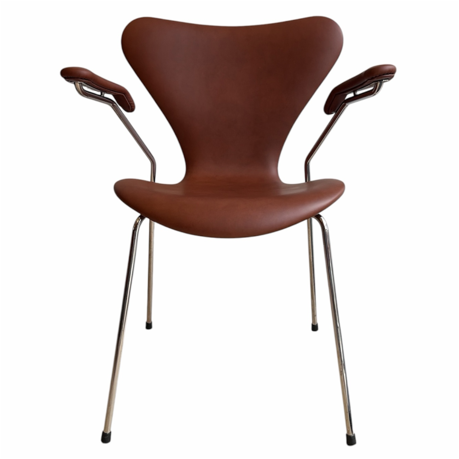 Arne Jacobsen Syver stol 3207 - Brandy Soft Semi anilin læder - Billede 2 Arne Jacobsen Syver stol 3207 - Brandy Soft Semi anilin læder - Billede 2