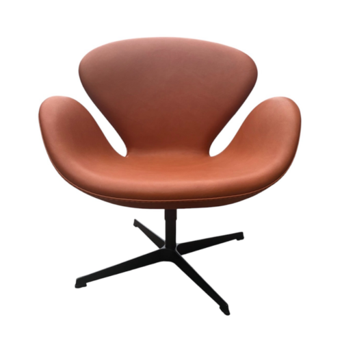 3320 Svanen af Arne Jacobsen (ubrugt) Nypolstret Smooth Anilin læder